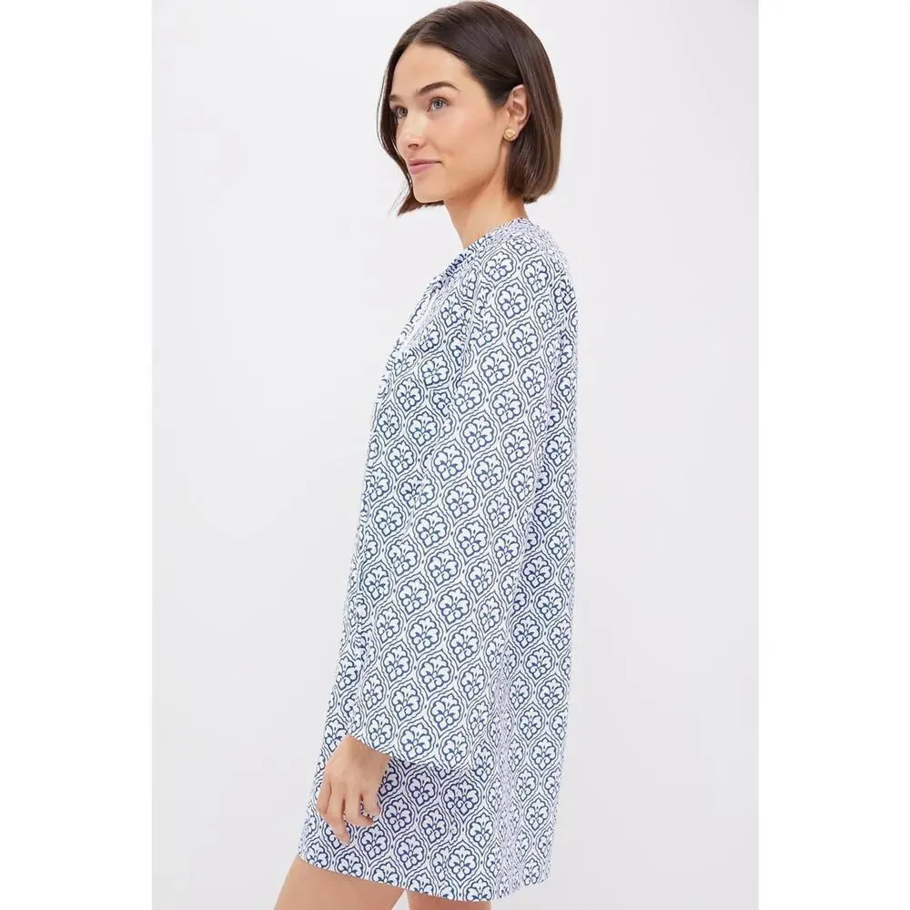 HYACINTH HOUSE Blue Quatrefoil Blake Mini Dress Size XXS NWT - Picture 6 of 8